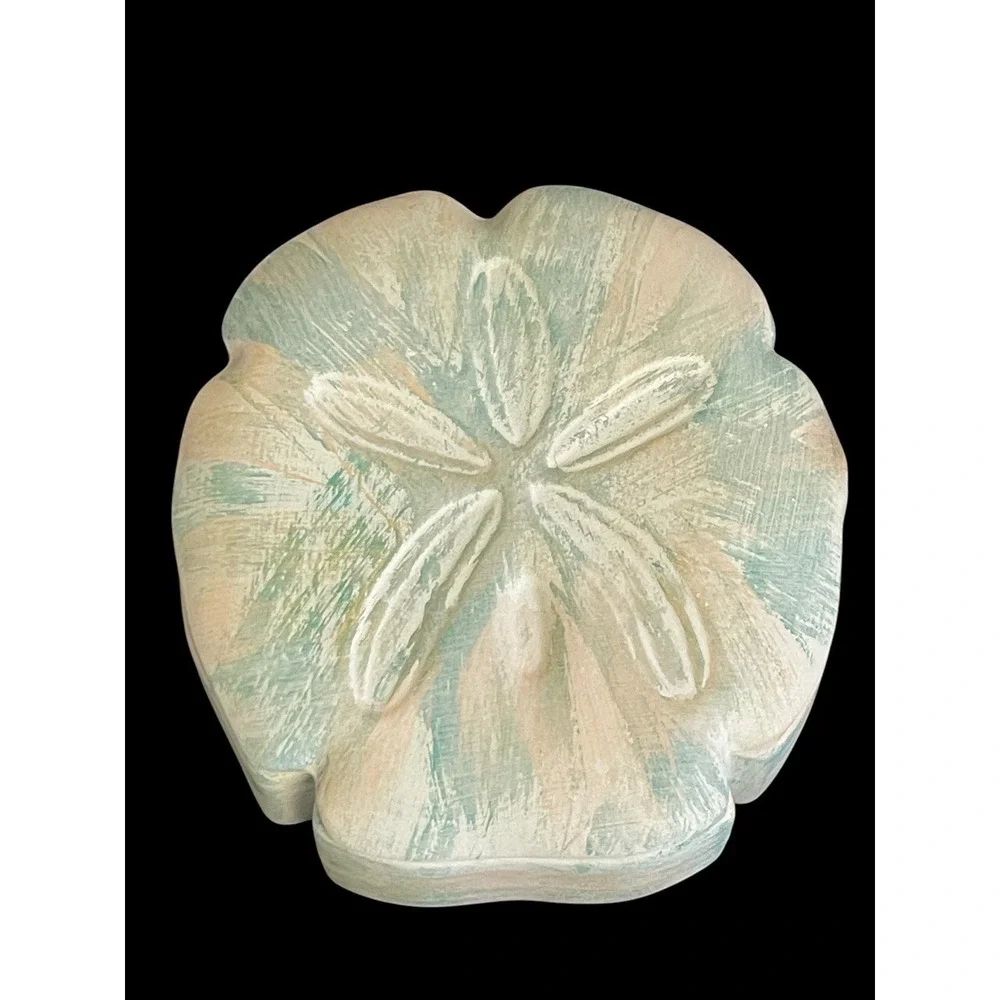 Sand Dollar Trinket Box Home Decor Small Pastel Multicolor